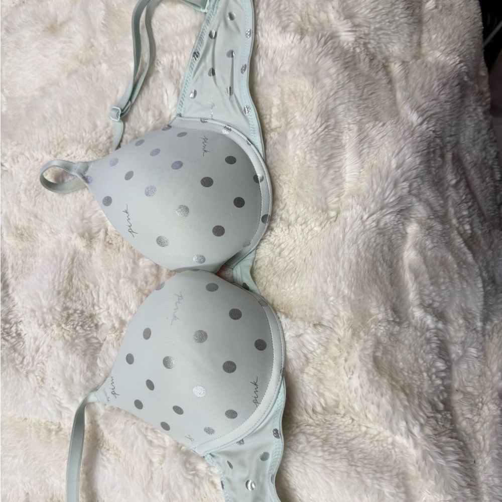 Polka Dot Light Blue Bra
